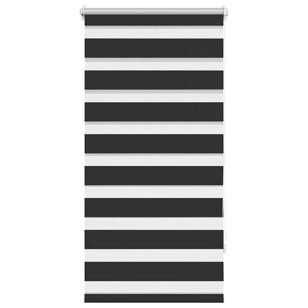vidaXL zebras žalūzijas, 60,9x120 cm, audums, platums 56,7 cm, melnas