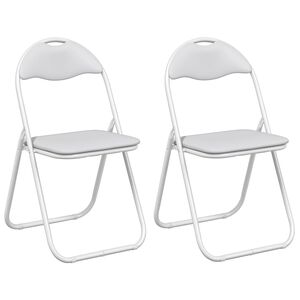 vidaXL Saliekamā krēsls 2 pcs Balts un pelēks 48 x 43,5 x 81 cm