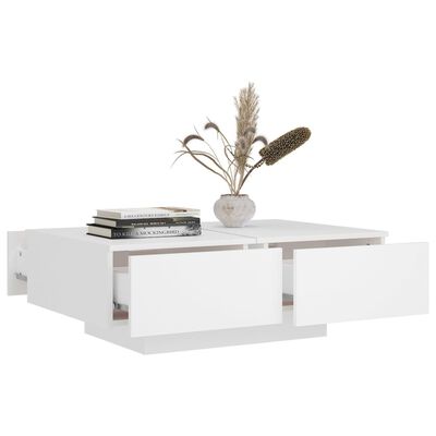 vidaXL kafijas galdiņš, balts, 90x60x31 cm, skaidu plāksne