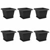 vidaXL Augu podi 6 pcs Melna 28,5 x 28,5 x 22 cm Plastmasa