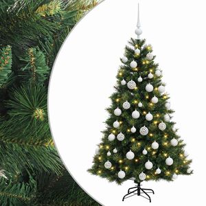 vidaXL Mākslīgā Ziemassvētku egle ar bumbiņu 120 cm 150 LED