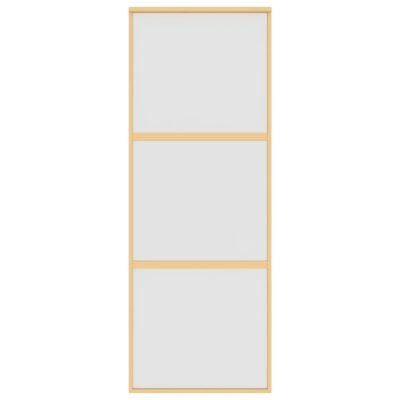 vidaXL bīdāmās durvis, zeltainas, 76x205 cm, ESG stikls un alumīnijs