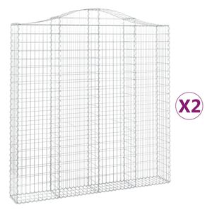 vidaXL arkveida gabiona grozi, 2 gb., 200x30x200/220cm, cinkota dzelzs