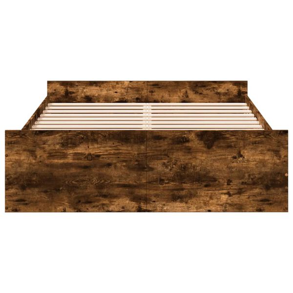 vidaXL gultas rāmis ar atvilktnēm, ozola, 140x190cm, inženierijas koks