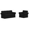 vidaXL Dīvāns 2 pcs Melna 175 x 82 x 80 cm audums