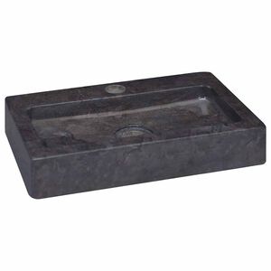 vidaXL sienas izlietne, melna, 38x24x6,5 cm, marmors