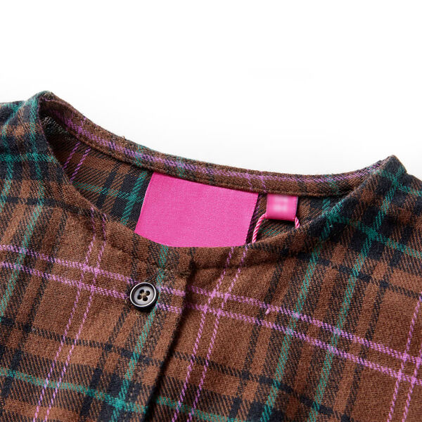 Bērnu kleita ar garām piedurknēm, oranži brūna, 140