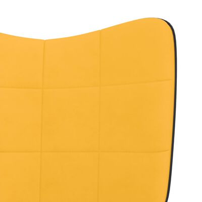 vidaXL šūpuļkrēsls ar kāju balstu, sinepju dzeltens, samts un PVC