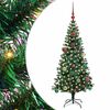 vidaXL Mākslīgais LED Ziemassvētku eglīte Zaļa 150 cm PVC un metāls