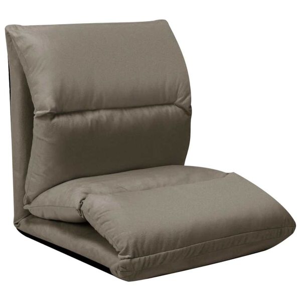 vidaXL salokāms grīdas krēsls, tum&scaron;i pelēka mikro&scaron;ķiedra