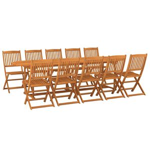 vidaXL 11-daļīgs dārza mēbeļu komplekts 280x90x75cm akācijas masīvkoks