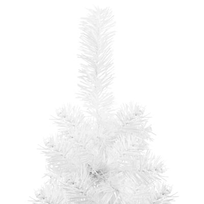 vidaXL mākslīgā Ziemassvētku egle ar statīvu, pusapaļa, balta, 180 cm