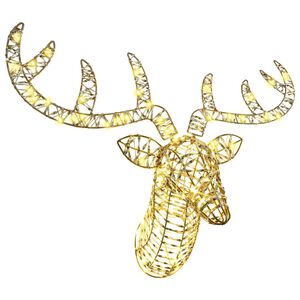 vidaXL Ziemassvētku ziemeļbriedis ar kamanām Silti balta PET