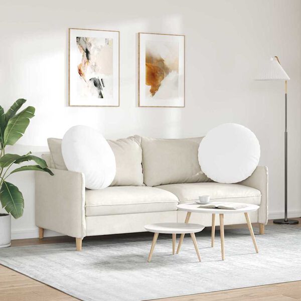 vidaXL Sēdvietas spilventiņi 2 pcs Balts &Oslash;60 x 21 cm audums