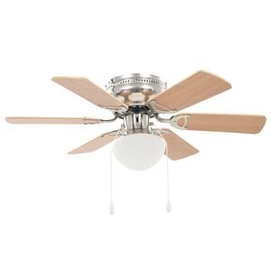 vidaXL griestu ventilators ar lampu, 82 cm, dekoratīvs, gai&scaron;i brūns