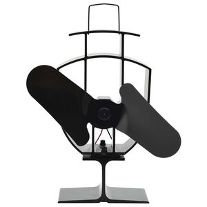 vidaXL karstuma izplūdes ventilators, 2 lāpstiņas, melns