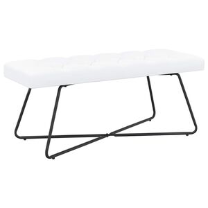 vidaXL Sols ar pogām Balts 110 x 40 x 46 cm Audums