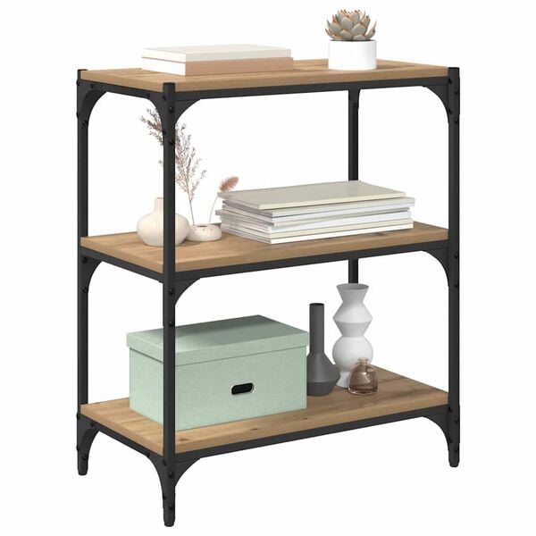 vidaXL Grāmatplaukts amatnieku ozola 60 x 33 x 70,5 cm