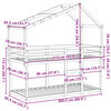vidaXL divstāvu gulta ar jumtu, 80x200 cm, priedes masīvkoks