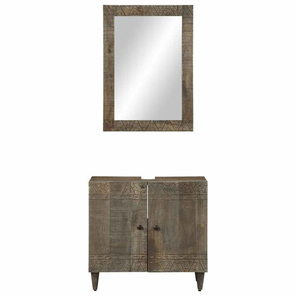 vidaXL 2-daļīgs vannasistabas mēbeļu komplekts, mango masīvkoks