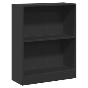 vidaXL grāmatplaukts, melns, 60x24x76 cm, inženierijas koks