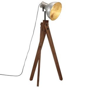 vidaXL grīdas lampa, 25 W, vintāžas, sudraba krāsa, 45x45x120 cm, E27