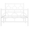 vidaXL gultas rāmis ar galvgali un kājgali, balts metāls, 90x200 cm