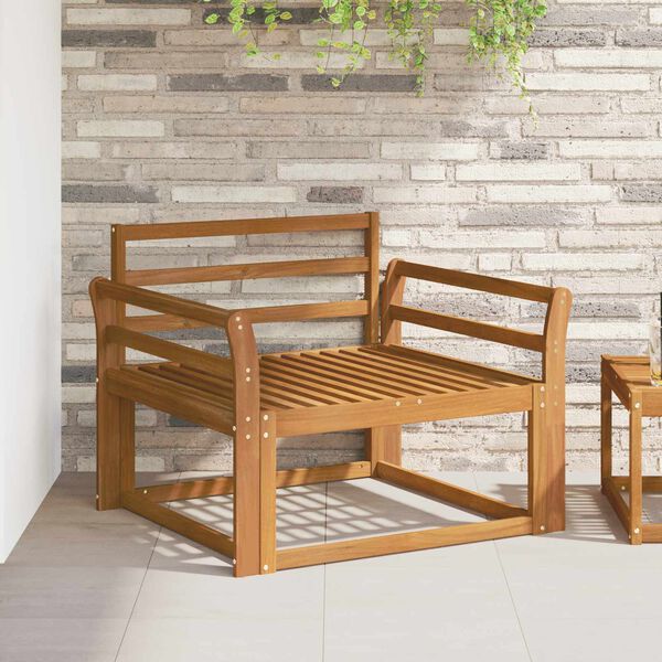 vidaXL Āra vidējā dīvāns Cietā akācijas koks Dabiska