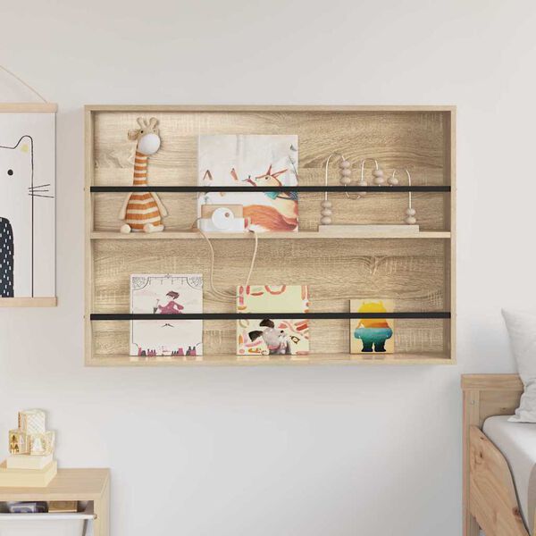 vidaXL Žurnālu statīvs Sonoma ozols 100 x 12 x 70 cm Inženierijas koks