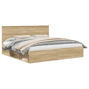 vidaXL Gultas rāmis Sonoma 200 x 200 cm Ciets priedes koks