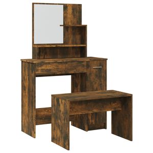 vidaXL spoguļgaldiņa komplekts, ozolkoka krāsa, 86,5x35x136 cm