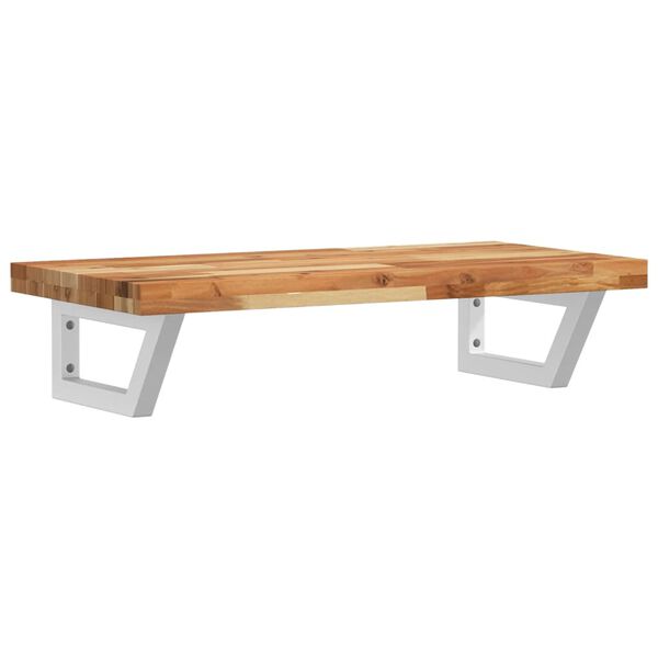 vidaXL izlietnes plaukts, stiprināms pie sienas, tērauds, akācija