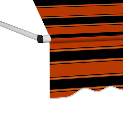 vidaXL izvelkama markīze, manuāla, 400 cm, oranža un brūna