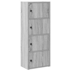 vidaXL grāmatu plaukts, pelēka koka, 40x24x102 cm, inženierijas koks