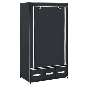 vidaXL skapis, 87x49x159 cm, melns audums