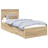 vidaXL Gultas rāmis Sonoma ozols 90 x 200 cm Inženierijas koks