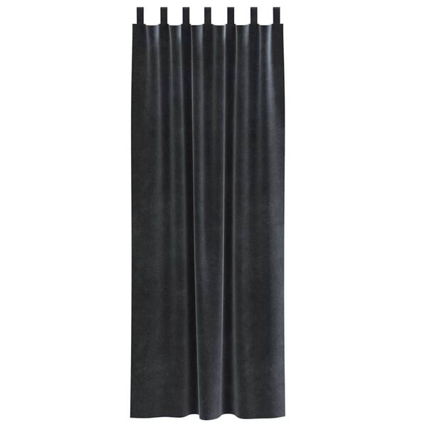 vidaXL Aptum&scaron;ojo&scaron;ie aizkari 2 pcs Tum&scaron;i pelēks 140 x 225 cm Samts