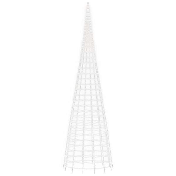 vidaXL LED Ziemassvētku eglīte uz karoga masta 3000 LED auksti balta