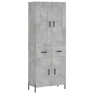 vidaXL augstais skapis, pelēks, 69,5x34x180 cm, inženierijas koks