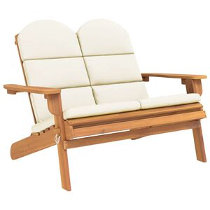 vidaXL dārza sols ar spilveniem, 126 cm, akācijas masīvkoks
