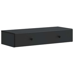 vidaXL Sienas montējamais sānu galds Melns 87,5 x 34,5 x 17 cm