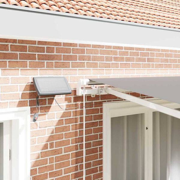 vidaXL Izvelkams jumtiņ&scaron; Gai&scaron;i pelēks 350 x 250 cm Audums un tērauds