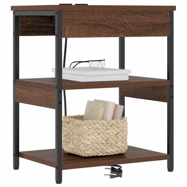 vidaXL Nakts skapītis 2 pcs Brūns ozols 41 x 31 x 51 cm