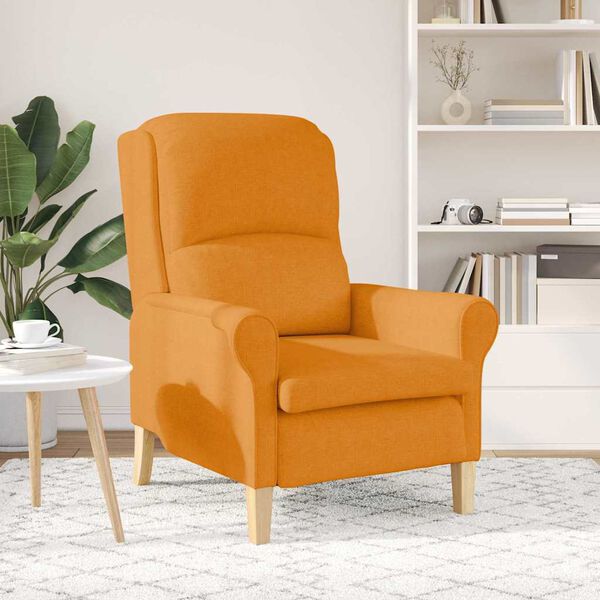 vidaXL atpūtas krēsls Tum&scaron;i dzeltena 76 x 94 x 102 cm audums