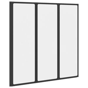 vidaXL Du&scaron;as aizslietnis Melns 120 x 2 x 117 cm Alumīnijs un PP