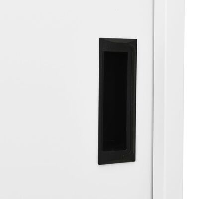 vidaXL biroja skapis ar bīdāmām durvīm, 90x40x180 cm, balts tērauds