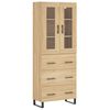 vidaXL augstais skapis, ozolkoka, 69,5x34x180 cm, inženierijas koks