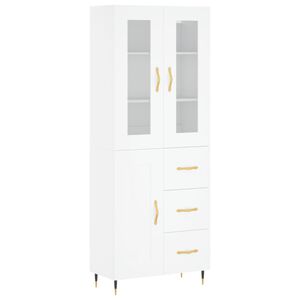 vidaXL augstais skapis, balts, 69,5x34x180 cm, inženierijas koks