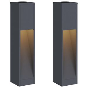 vidaXL Saules LED Ceļa Gaisma 2 gab. Silti balts 18 x 18 x 80 cm