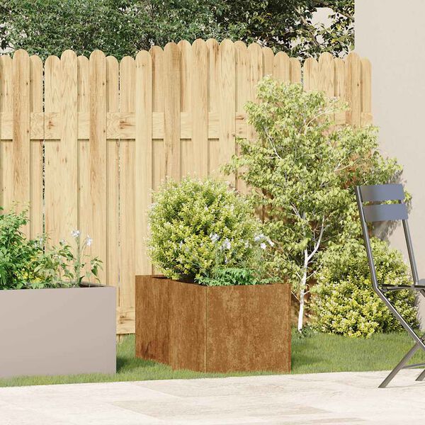 vidaXL puķu kaste, rūsas, 40x80x40 cm, izturīgs tērauds